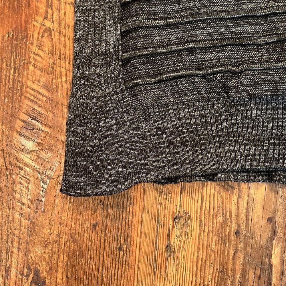 Leif Nelson Cable Knit Sweater Shawl Collar Funnel Neck Gray Techwear Streetwear - Picture 11 of 16